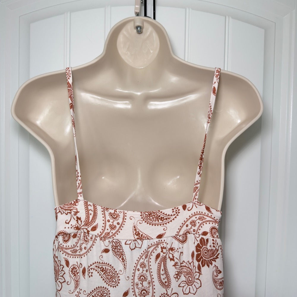 ASOS Design Size 2 Brown Cream Sleeveless Boho Western Cottagecore Maxi Dress - Picture 6 of 9